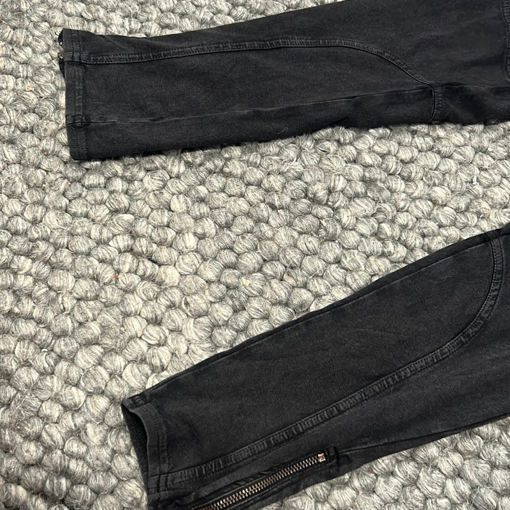 Sun & Shadow Black Biker Leggings W Zip Size Small